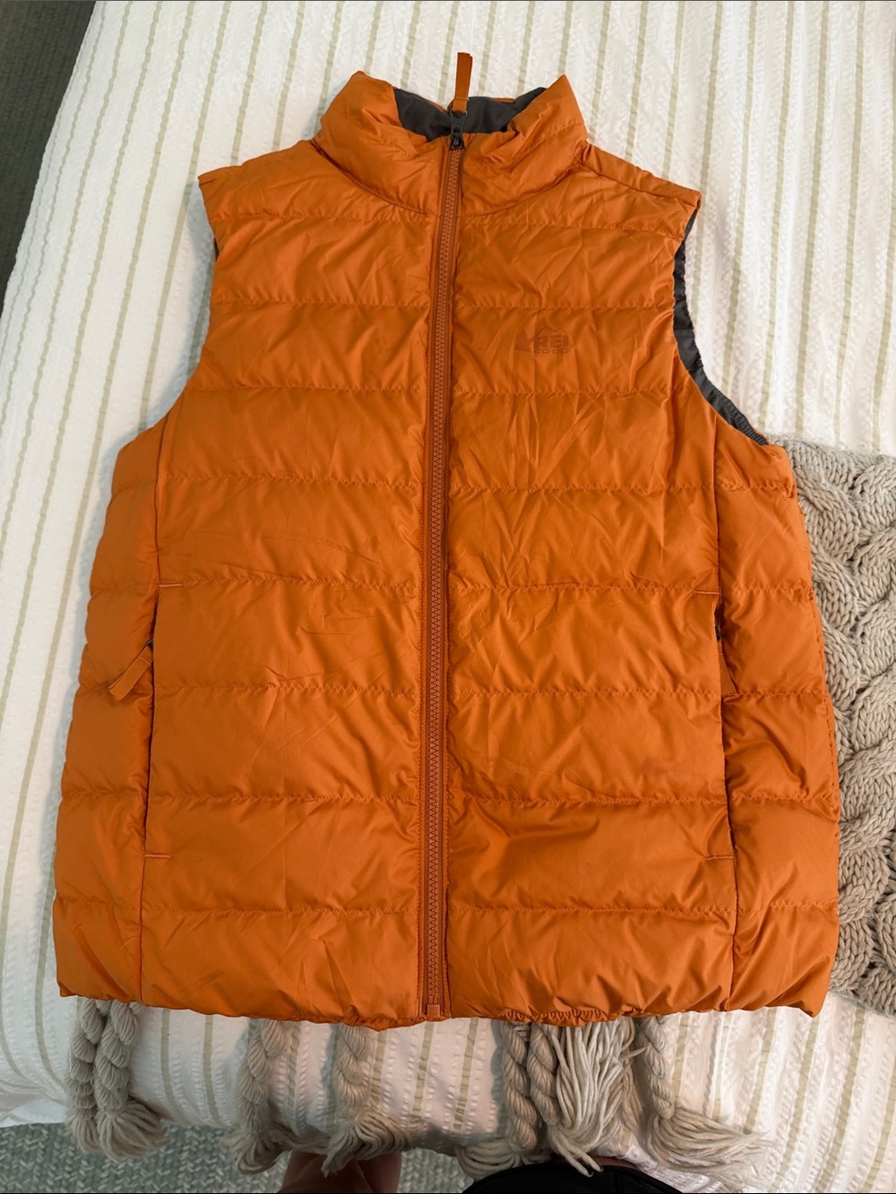 REI Orange Quilted Insulated Vest